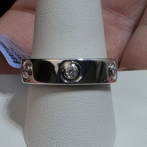 925 Sterling NATURAL Diamond Unisex Ring
